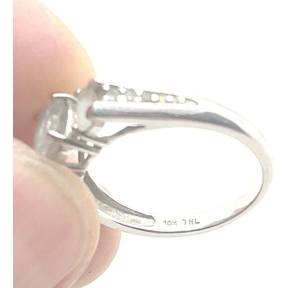 White Gold 10k Ring with Stones Size 6.5 - Picture 2 of 8